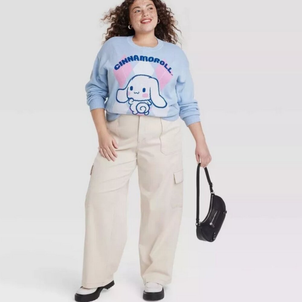 Cinnamoroll Jacquard Knit Argyle Sweater Sanrio Hello Kitty Sz 1X